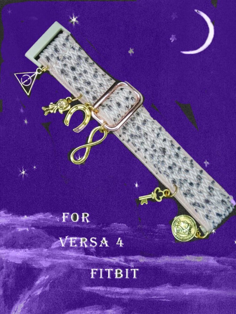 Versa / Fitbit Watch Band OOAK Made into Charm Bracelet For Watch